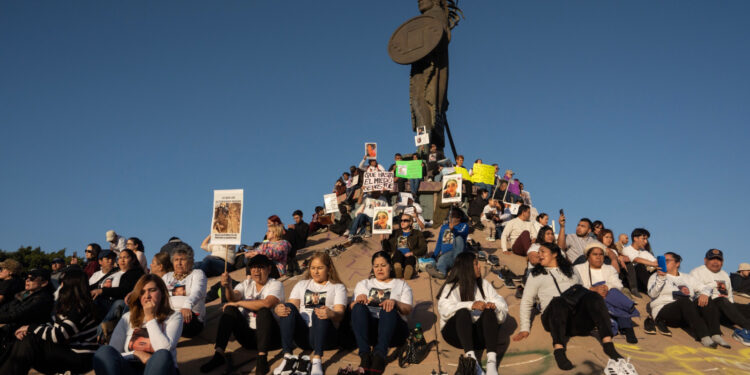 Madres buscadoras manifestandose